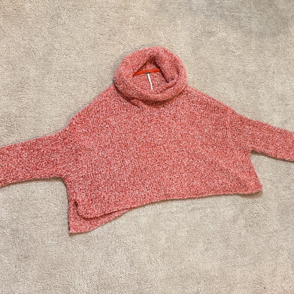 Free People Coral Turtleneck Sweater